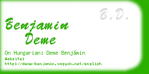 benjamin deme business card